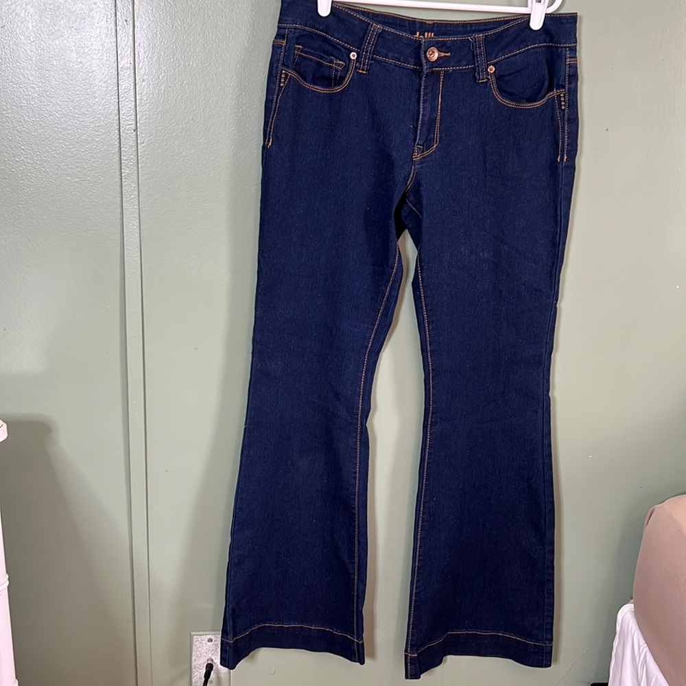 Dollhouse flare crazy sexy cool jeans dark denim size 15